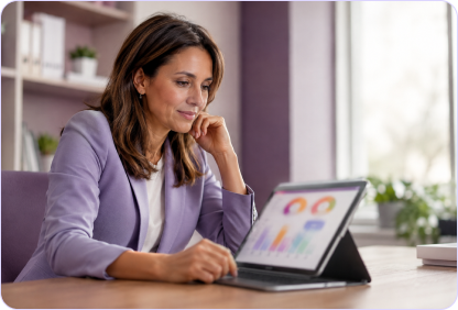 Reviewing multi-level reporting on a tablet